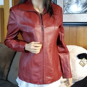 Women's East 5th Burgundy Leather Jacket